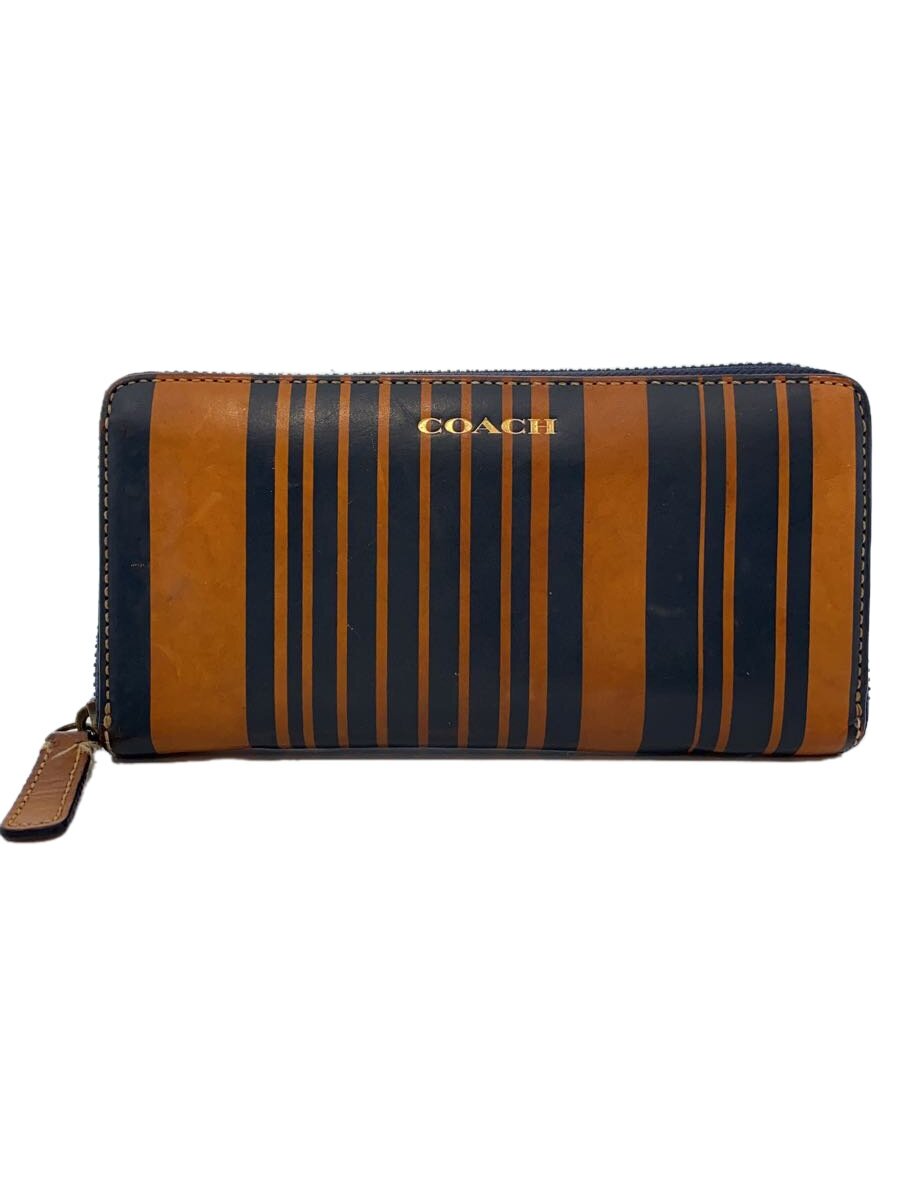 【中古】COACH◆長財布/--/BRW/ストライプ/メンズ【服飾雑貨他】