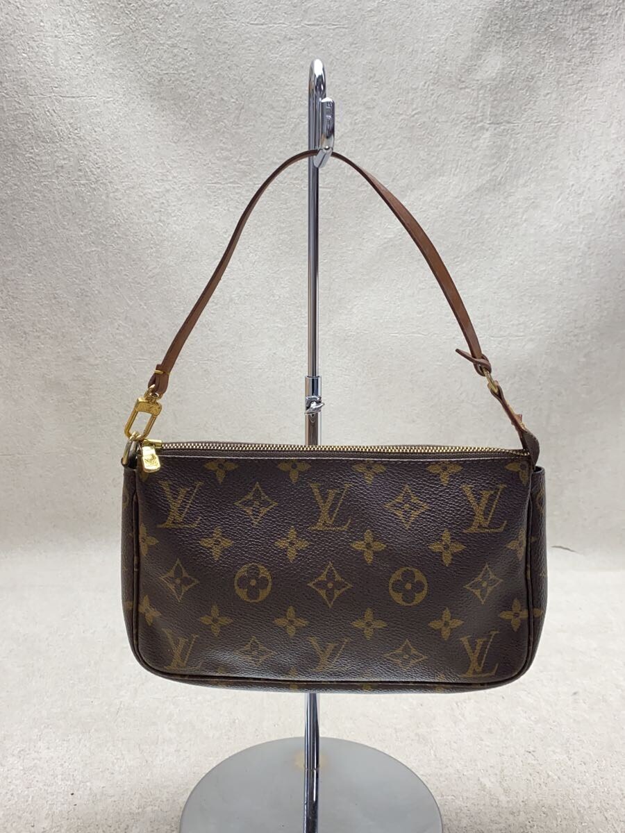 【中古】LOUIS VUITTON◆1)ポシェット・アクセソワール_モノグラム・キャンバス_BRW/PVC/BRW【バッグ】