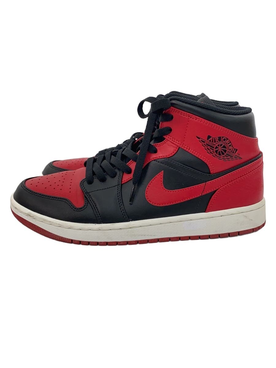 NIKE◆AIR JORDAN 1 MID/エアジョーダン 1 ミッド/27cm/RED/554724-074