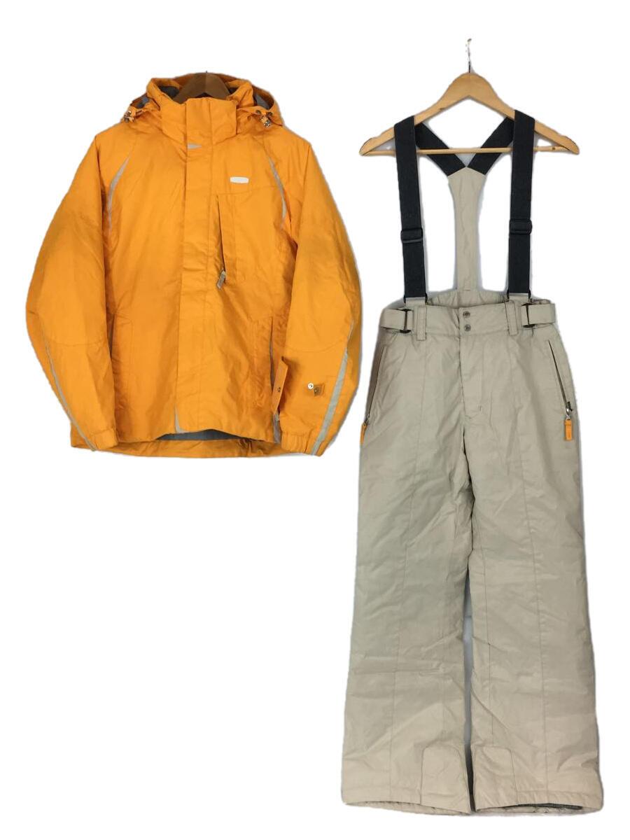 【中古】DESCENTE◆ウェアー/イエロー/上下セット/汚れ有り【スポーツ】