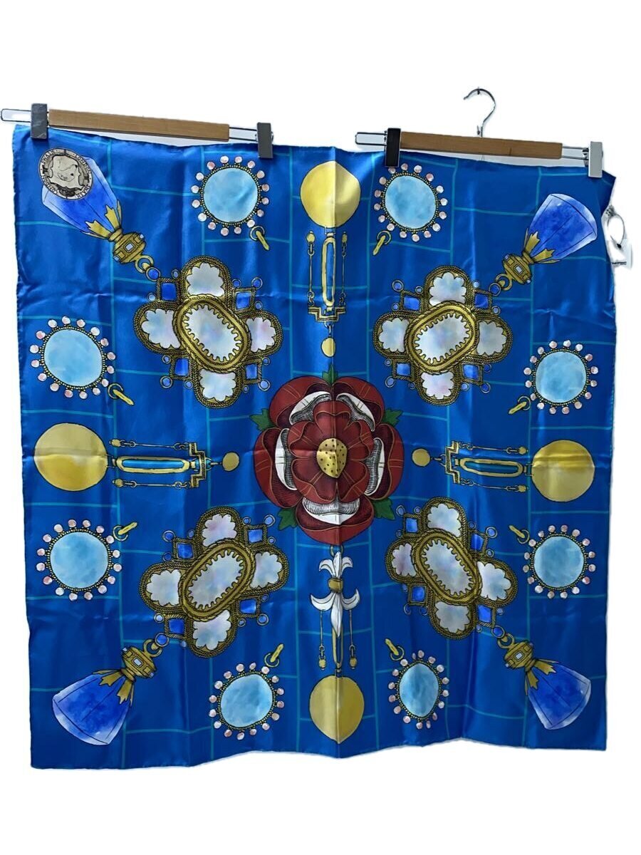 【中古】SWASH LONDON/スカーフ/シルク/BLU/総柄/レディース【服飾雑貨他】