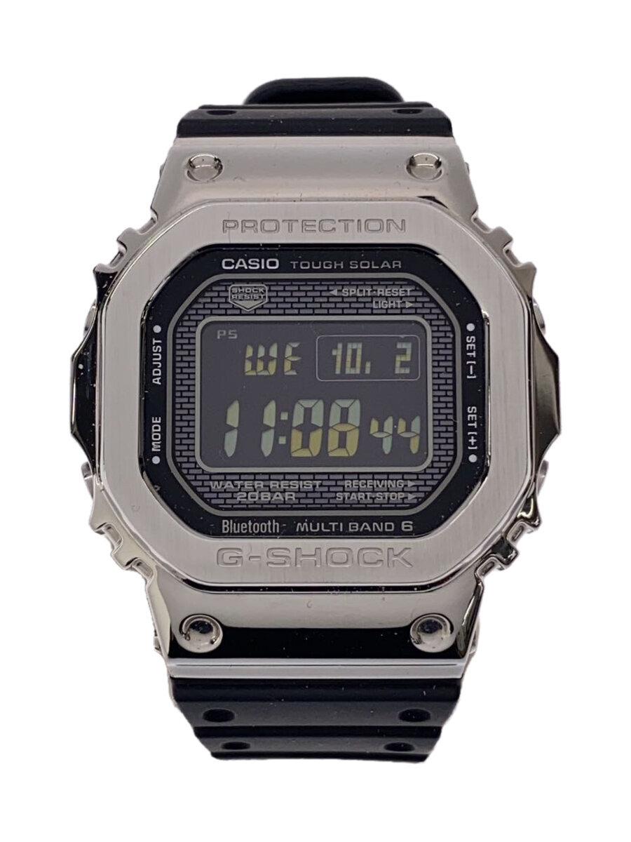 【中古】CASIO◆ソーラー腕時計・G-SHOCK/デジタル/シルバー/BMW-B5000【服飾雑貨他】