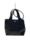 【中古】CHANEL◆トートバッグ/2WAY/ショルダーバッグ/レザー/BLK【バッグ】