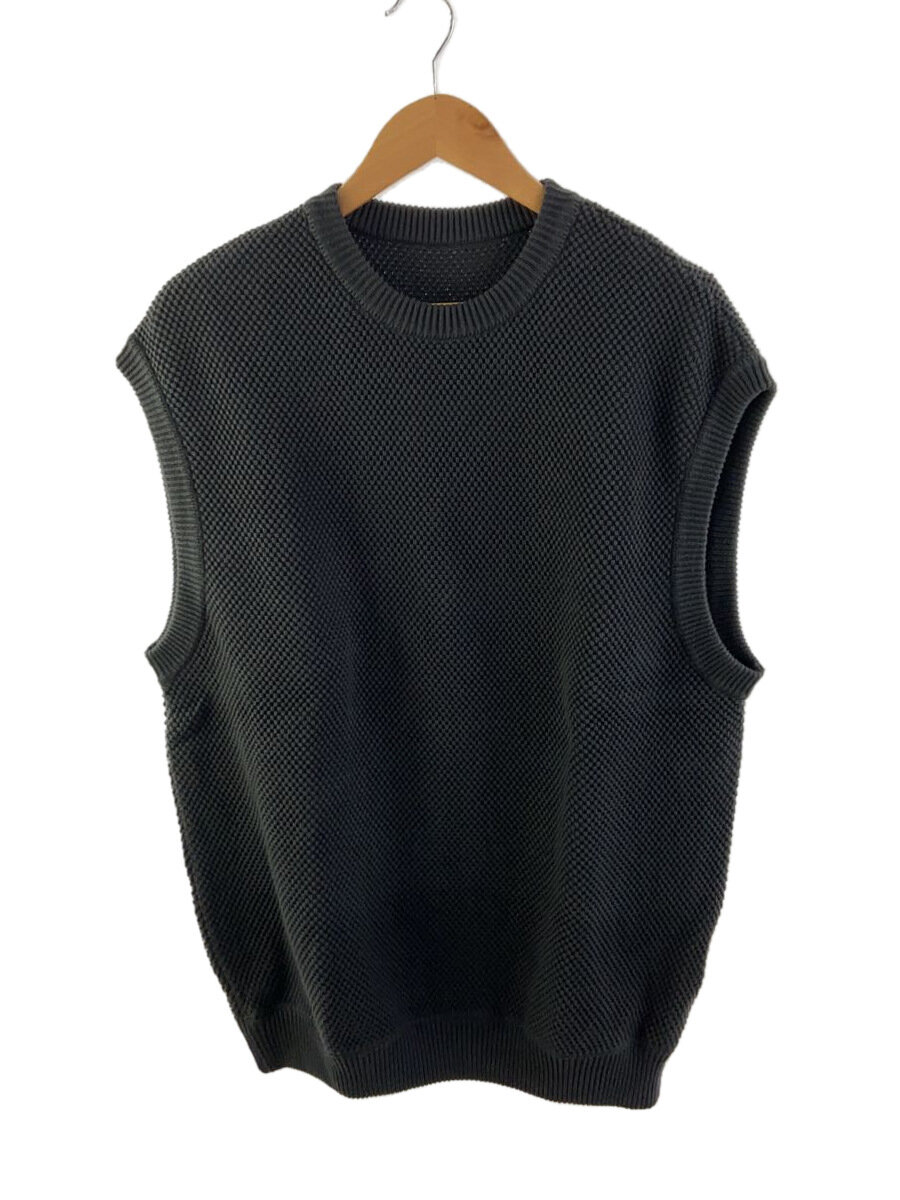 【中古】crepuscule◆ニットベスト(厚手)/2/コットン/NVY/無地/2103-018【メンズウェア】