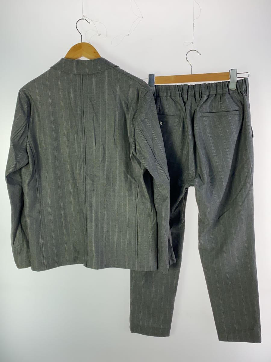 【中古】jeans factory clothes◆セットアップ/M/レーヨン/グレー/ストライプ/上JFC-214-053/下JFC-214-052【メンズウェア】