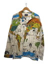 【中古】SAINT MICHAEL◆23ss/DW PAJAMA SH/WORLD MAP/パジャマシャツ/長袖シャツ/M/コットン/WHT【メンズウェア】