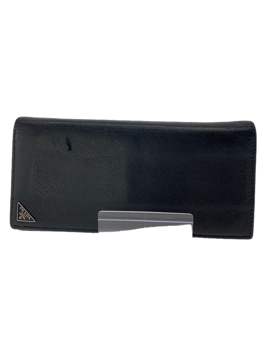 【中古】PRADA◆長財布/レザー/BLK/メンズ/2MV836【服飾雑貨他】