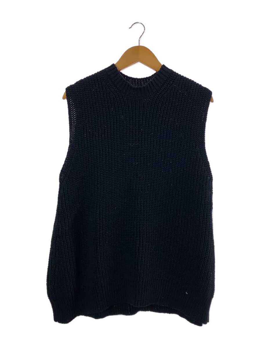 【中古】MACHATT◆ニットベスト(厚手)/--/コットン/BLK【レディースウェア】