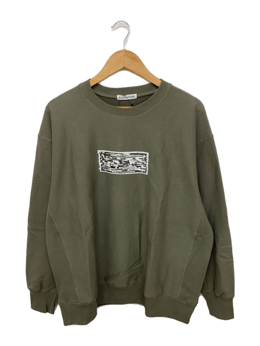 【中古】F-LAGSTUF-F◆スウェット/L/コットン/KHK/プリント/21AW-FSxKK-08//【メンズウェア】