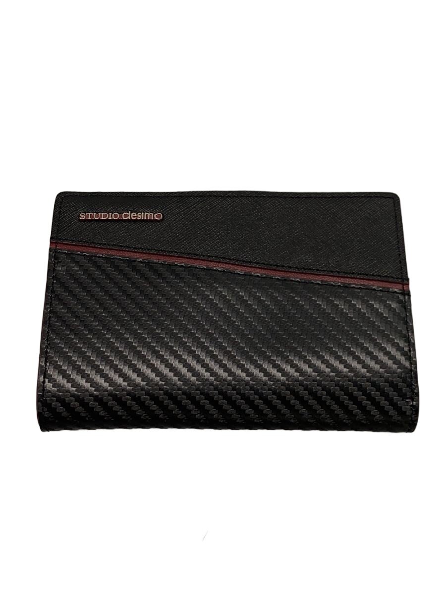 【中古】STUDIO desimo◆2つ折り財布/牛革/BLK/メンズ【服飾雑貨他】