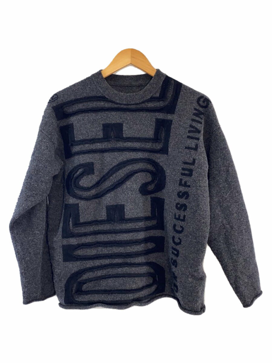 【中古】DIESEL◆ニット・セーター(厚手)/S/ウール/GRY/a12447【メンズウェア】