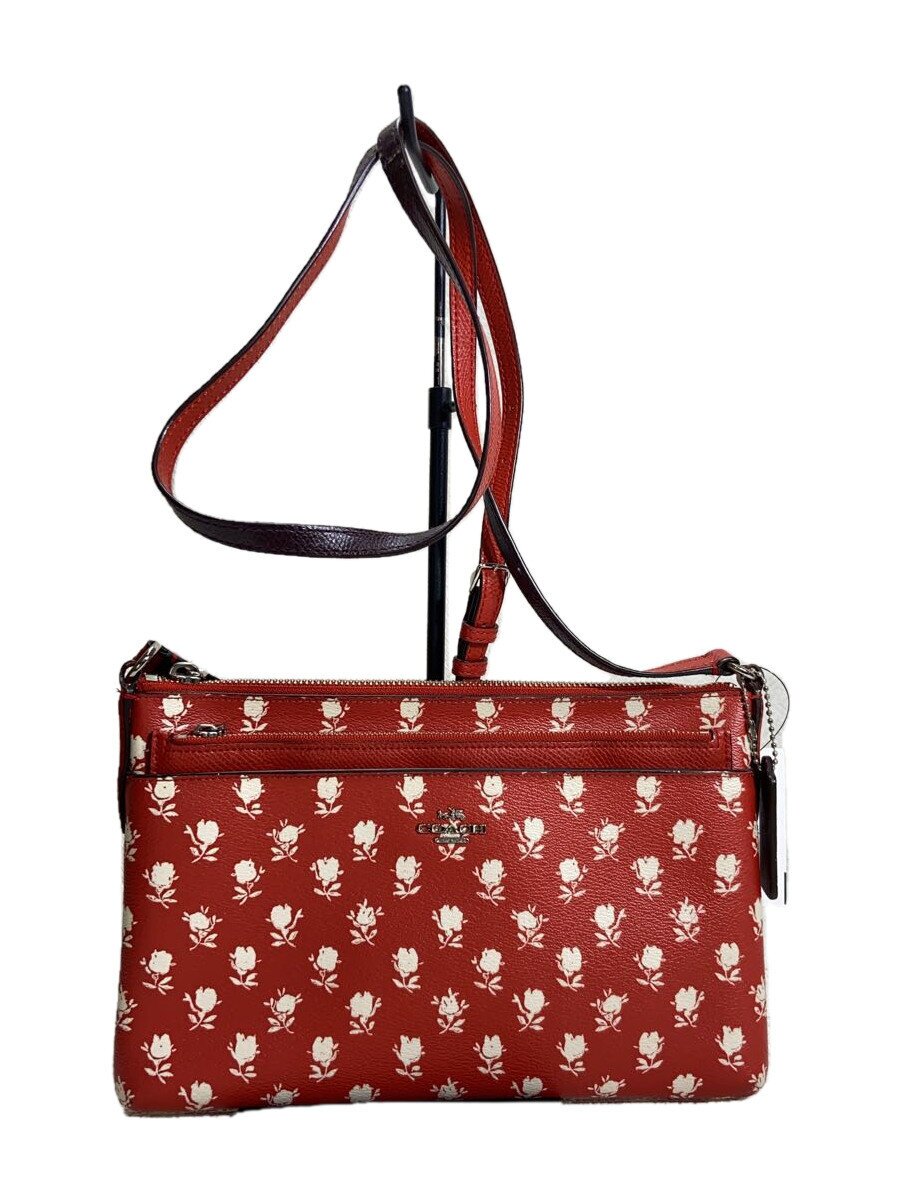 【中古】COACH◆ショルダーバッグ/--/RED/花柄//【バッグ】