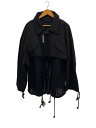 【中古】YOHJI YAMAMOTO◆WOOL GABARDINE LAYERED MODS/モッズコート/1/ウール/BLK/FJ-C03-103【レディースウェア】