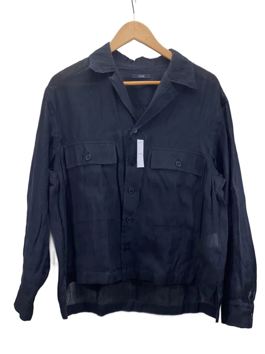 YLEVE◆COTTON SILK DOUBLE ORGANDY SHIRT/1/コットン/BLK/168-5250001/