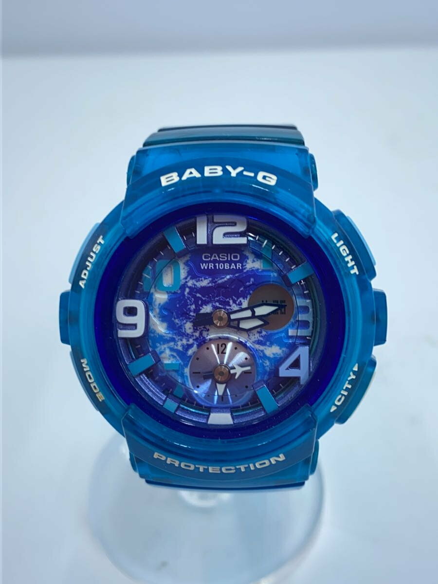 【中古】CASIO◆クォーツ腕時計・Baby-G/デジアナ/BLU【服飾雑貨他】