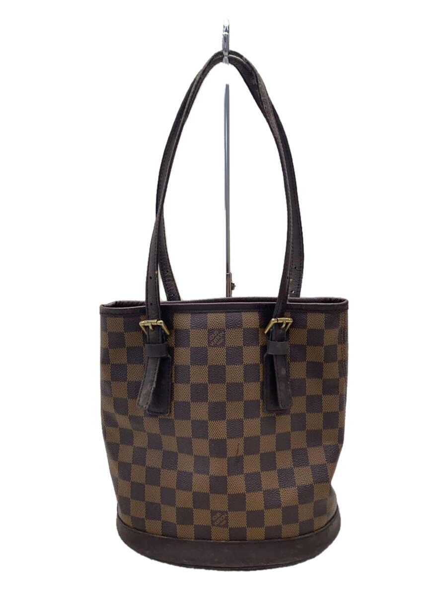 【中古】LOUIS VUITTON◆マレ_ダミエ・エベヌ_BRW/PVC/BRW/総柄【バッグ】
