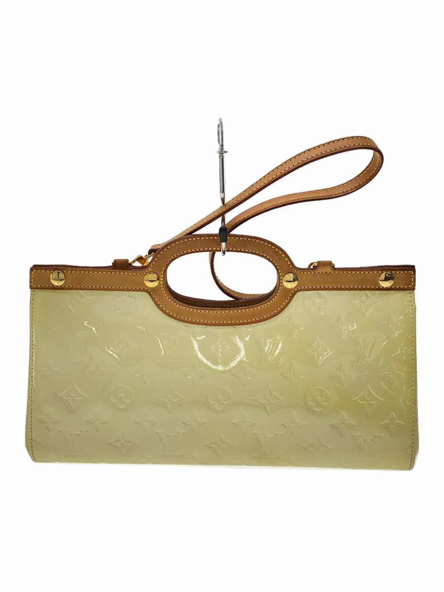 【中古】LOUIS VUITTON◆ロクスバリー・ドライブ_モノグラム・ヴェルニ_WHT/エナメル/WHT/総柄【バッグ】