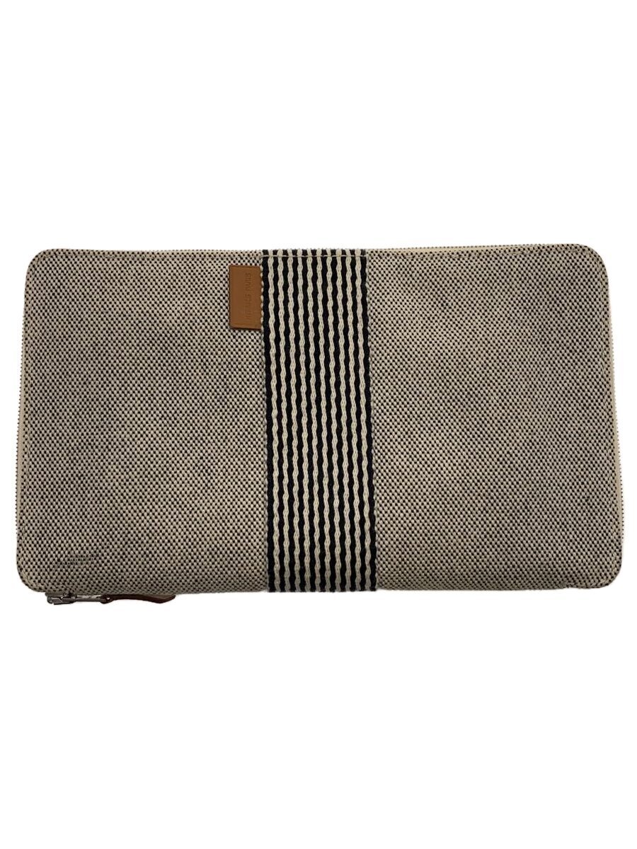 【中古】HERMES◆長財布/キャンバス/GRY/レディース【服飾雑貨他】