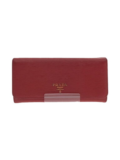 【中古】PRADA◆長サイフ/牛革/RED/レディース【服飾雑貨他】 【中古】PRADA◆長サイフ/牛革/RED/レディース【服飾雑貨他】