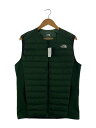 【中古】THE NORTH FACE◆RED RUN VEST_レッドランベスト/L/ナイロン/GRN【メンズウェア】