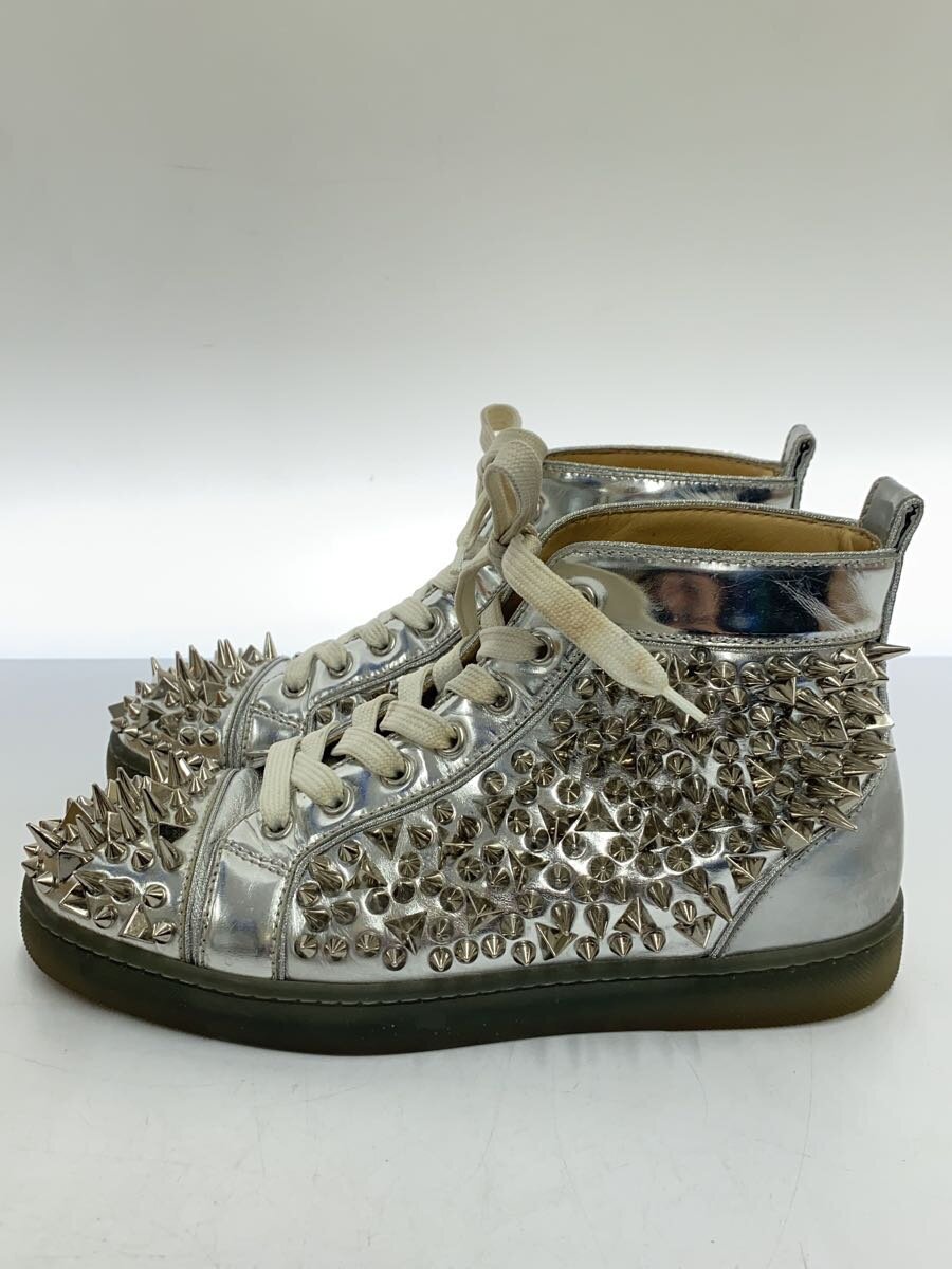 【中古】Christian Louboutin◆クリスチャンルブタン/ハイカットスニーカー/39/SLV/スタッツ/紐スペアあり/ハイカットスニーカー//【シューズ】
