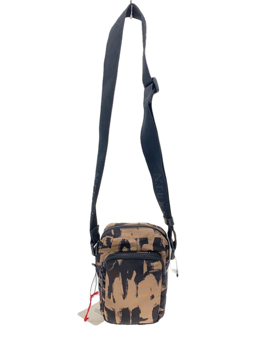 【中古】Alexander McQueen◆ショルダーバッグ/ナイロン/BLK/総柄【バッグ】