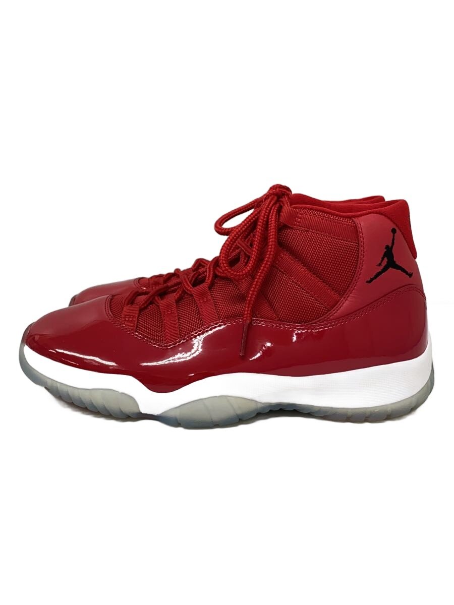 NIKE◆AIR JORDAN 11 RETRO/エアジョーダンレトロ/レッド/378037-623/27.5cm/RED/? NULL ?