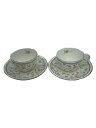 【中古】JOSEPH EREUIL◆カップ&ソーサー/2点セット/WHT/花柄【キッチン用品】
