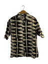 【中古】EDIFICE◆半袖シャツ/M/コットン/BLK/総柄/24-051-300-1003-1-0//【メンズウェア】