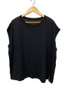 【中古】ISAMU KATAYAMA BACKLASH◆ニットベスト(薄手)/FREE/コットン/BLK/無地/KN-778-01【メンズウェア】