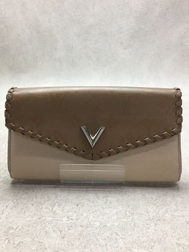【中古】LOUIS VUITTON◆ポルト・フォイユ・ヴェリー_モノグラム・レザー_BEG/牛革/BEG/レディース【服飾雑貨他】 【中古】LOUIS VUITTON◆ポルト・フォイユ・ヴェリー_モノグラム・レザー_BEG/牛革/BEG/レディース【服飾雑貨他】