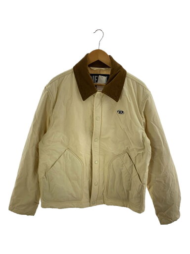 【中古】DIESEL◆ジャケット/L/コットン/クリーム/オーバルDロゴパッチ襟コーデュロイ切替【メンズウェア】 【中古】DIESEL◆ジャケット/L/コットン/クリーム/オーバルDロゴパッチ襟コーデュロイ切替【メンズウェア】