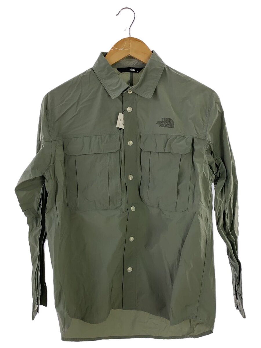 THE NORTH FACE◆RUSTLE CANOPY SHIRT_ラッスルキャノピーシャツ/S/ナイロン/KHK