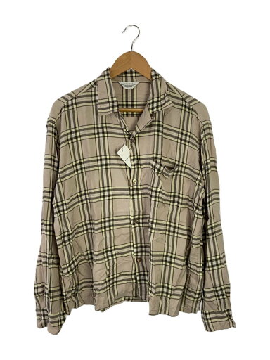 【中古】UNUSED◆長袖シャツ/2/レーヨン/BEG/チェック/US1456【メンズウェア】 【中古】UNUSED◆長袖シャツ/2/レーヨン/BEG/チェック/US1456【メンズウェア】