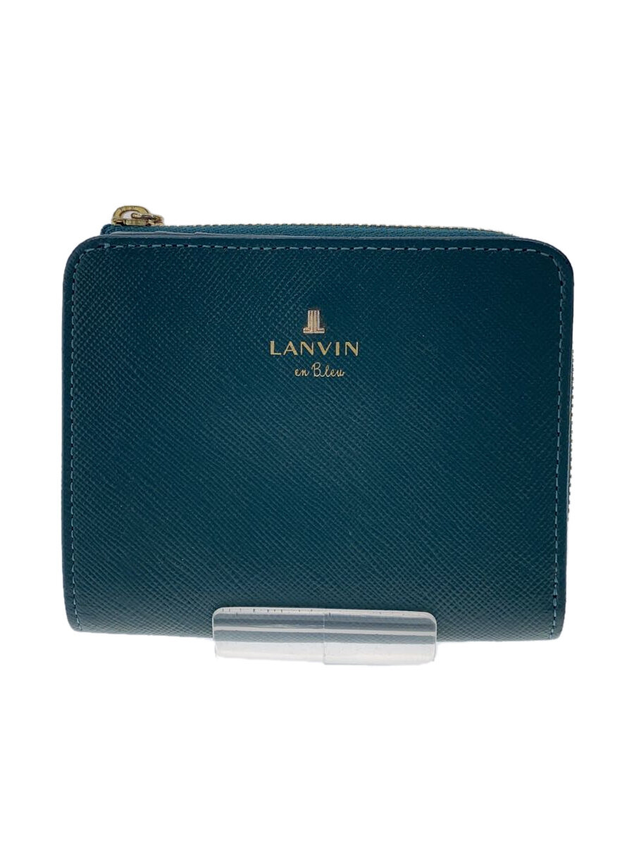 【中古】LANVIN◆2つ折り財布/--/GRN/無地/レディース【服飾雑貨他】