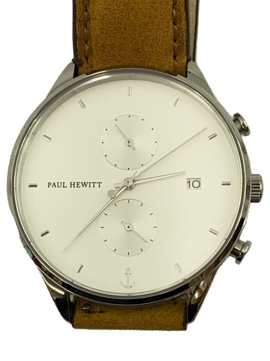 【中古】PAUL HEWITT◆クォーツ腕時計/アナログ/WHT/CML/PH-C-S-W-49M【服飾雑貨他】