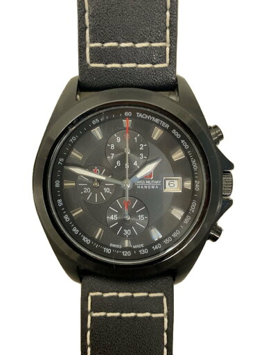 【中古】SWISS MILITARY WATCH◆クォーツ腕時計/アナログ/BLK/BLK/6-4202【服飾雑貨他】 【中古】SWISS MILITARY WATCH◆クォーツ腕時計/アナログ/BLK/BLK/6-4202【服飾雑貨他】