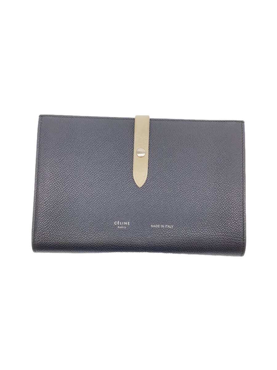 【中古】CELINE◆2つ折り財布/レザー/BLK/メンズ/ラージマルチファンクション【服飾雑貨他】