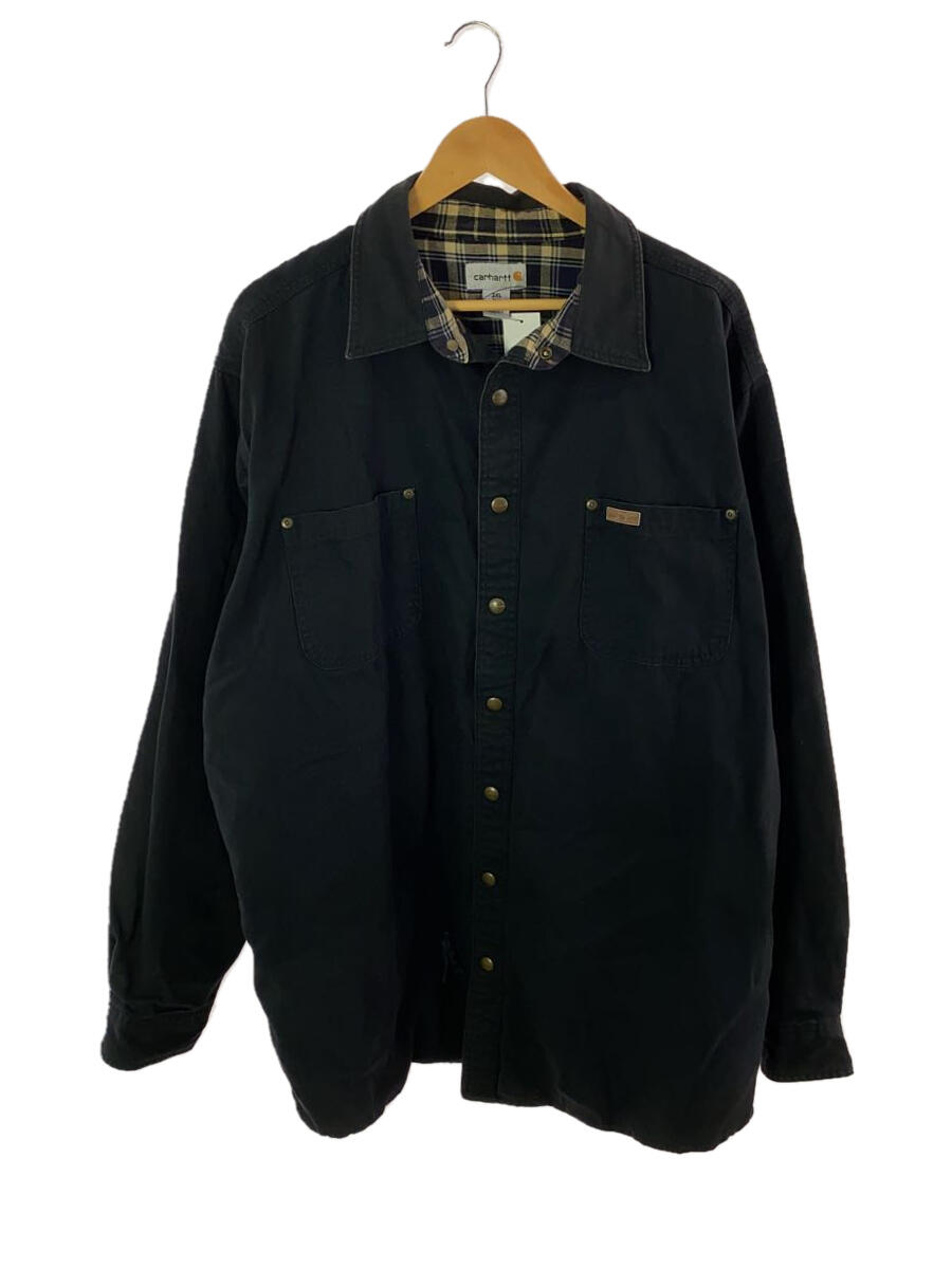 【中古】Carhartt◆Canvas Plaid Flannel Lined Shirt Jacket/ジャケット/XXL/コットン/BLK/【メンズウェア】