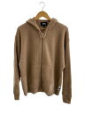 【中古】STUSSY◆25SS/HOODED ZIP SWEATER/ジップパーカー/M/コットン/CML/117261//【メンズウェア】