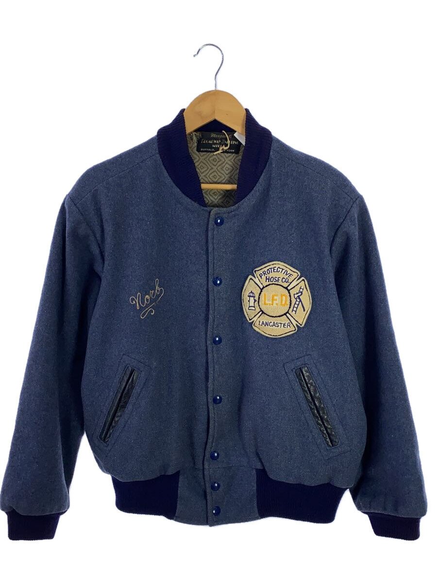 Vintage/50s/BROADWAY KITTING/L.F.D/スタジャン/ウール/BLU/裏地総柄