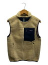 【中古】patagonia◆フリースベスト/S/ポリエステル/CRM/23047FA15【メンズウェア】