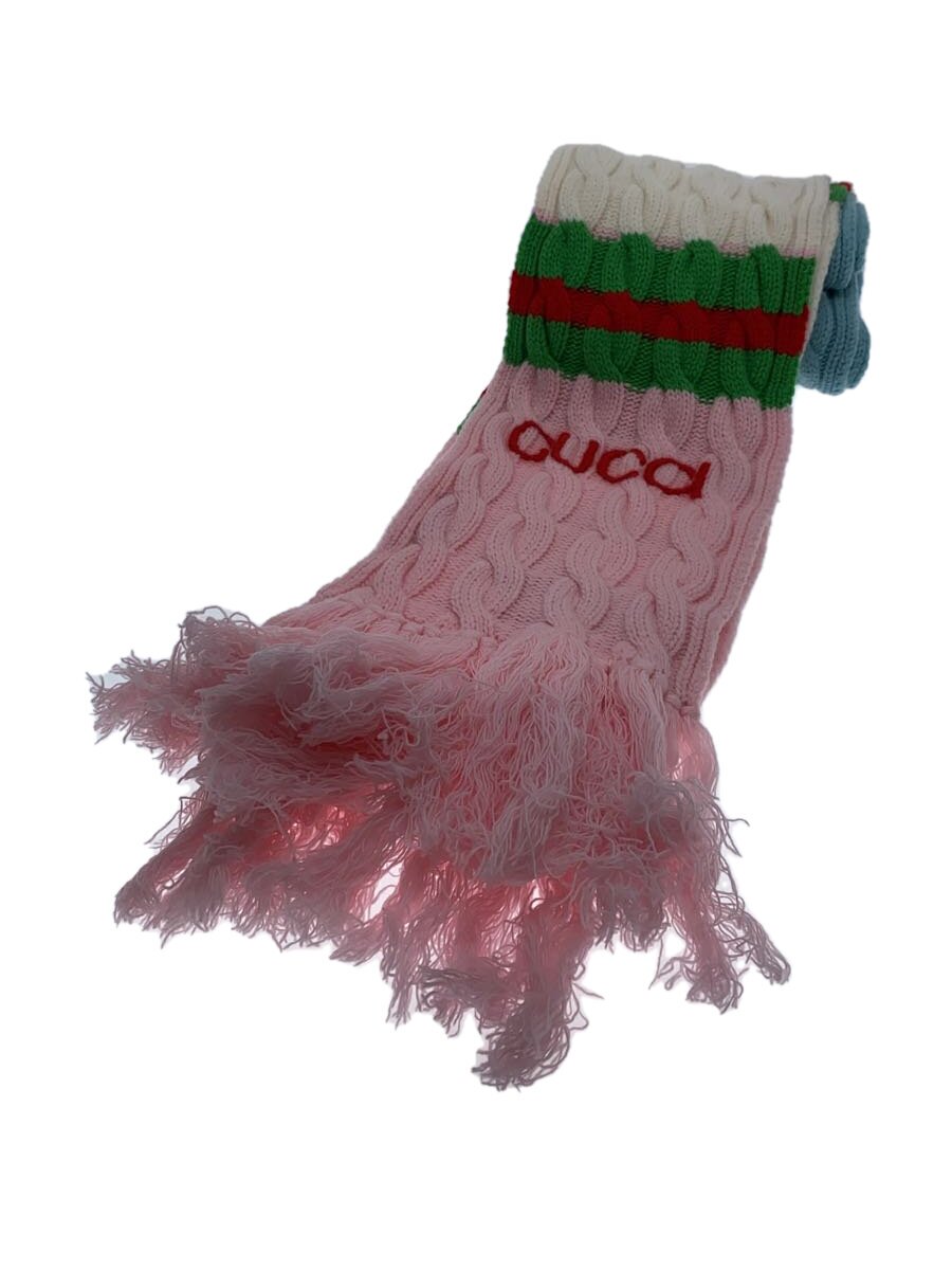 【中古】GUCCI◆マフラー/ウール/マルチカラー/ボーダー/レディース/716345【服飾雑貨他】