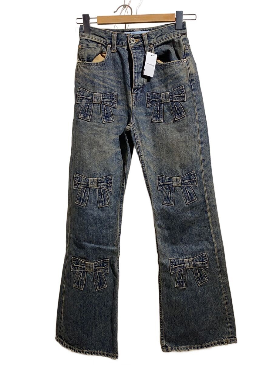 DAIRIKU◆25AW/Ribbon Vintage Denim Pants/ブーツカットパンツ/XS/デニム/IDG//