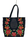 【中古】FEILER◆トートバッグ/--/BLK/花柄【バッグ】(4)