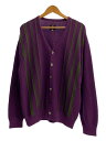 【中古】Needles◆20SS/V NECK CARDIGAN/Vネックカーディガン/S/コットン/パープル/GL262【メンズウェア】