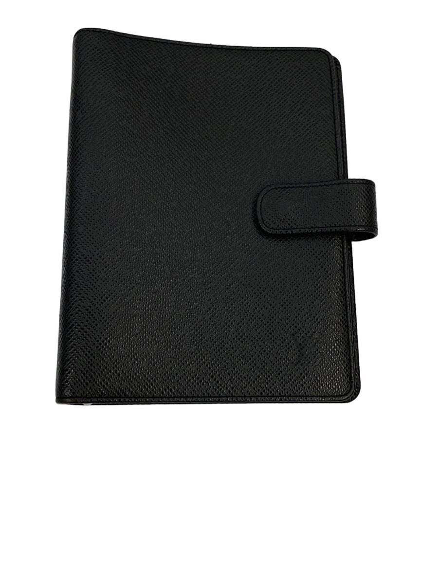 【中古】LOUIS VUITTON◆アジェンダMM_タイガ/レザー/BLK/メンズ【服飾雑貨他】