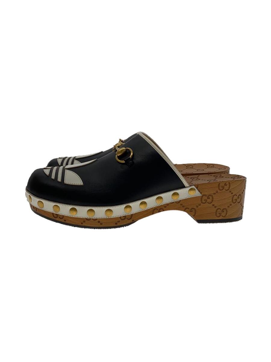 【中古】GUCCI◆レザークロッグサンダル/UK8/BLK/レザー/702252【シューズ】
