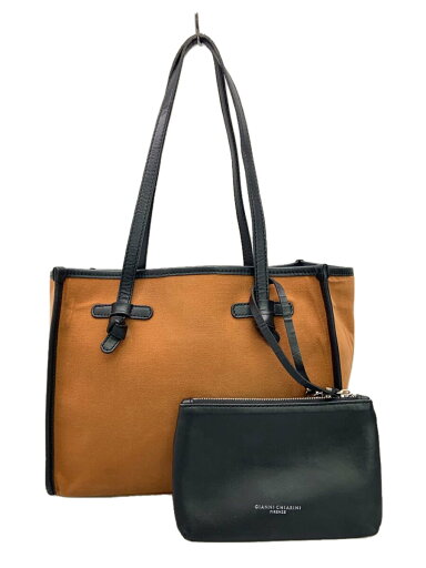 【中古】GIANNI CHIARINI◆トートバッグ/--/BRW/無地【バッグ】 【中古】GIANNI CHIARINI◆トートバッグ/--/BRW/無地【バッグ】