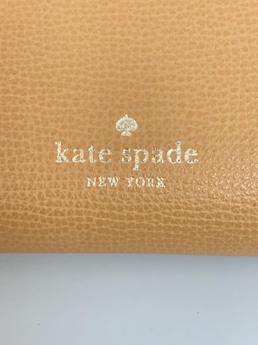 【中古】kate spade new york◆2つ折り財布/レザー/BEG/無地/レディース/KF534【服...